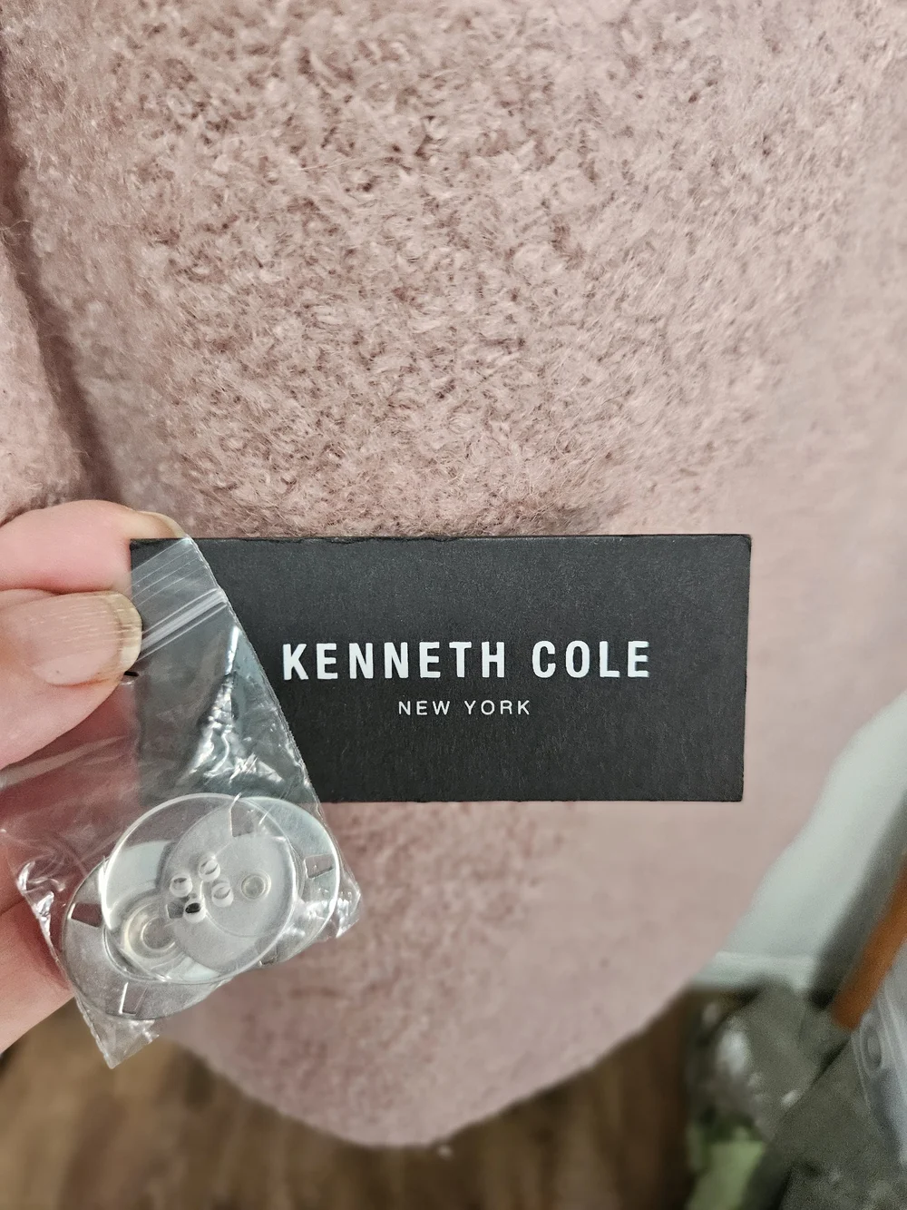 Kenneth Cole Dusty Blush Bouclé Pea Coat